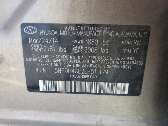 Photo 9 VIN: 5NPDH4AE2EH511179 - HYUNDAI ELANTRA SE 