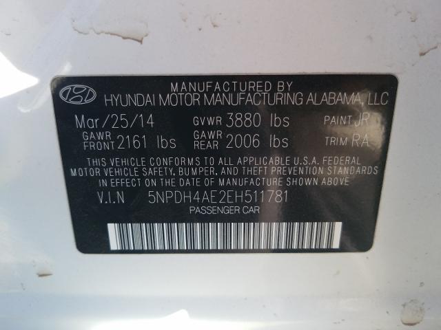 Photo 9 VIN: 5NPDH4AE2EH511781 - HYUNDAI ELANTRA SE 