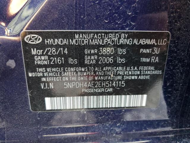 Photo 11 VIN: 5NPDH4AE2EH514115 - HYUNDAI ELANTRA SE 