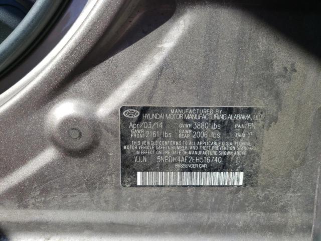 Photo 11 VIN: 5NPDH4AE2EH516740 - HYUNDAI ELANTRA SE 