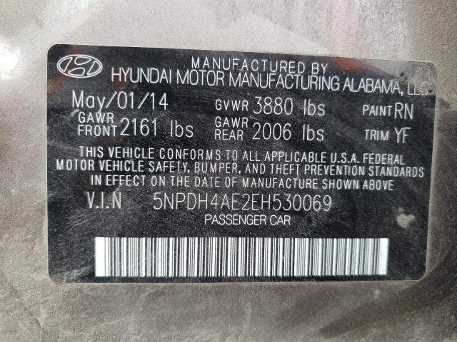 Photo 9 VIN: 5NPDH4AE2EH530069 - HYUNDAI ELANTRA SE 