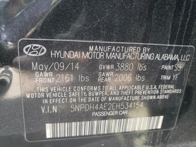 Photo 9 VIN: 5NPDH4AE2EH534154 - HYUNDAI ELANTRA SE 