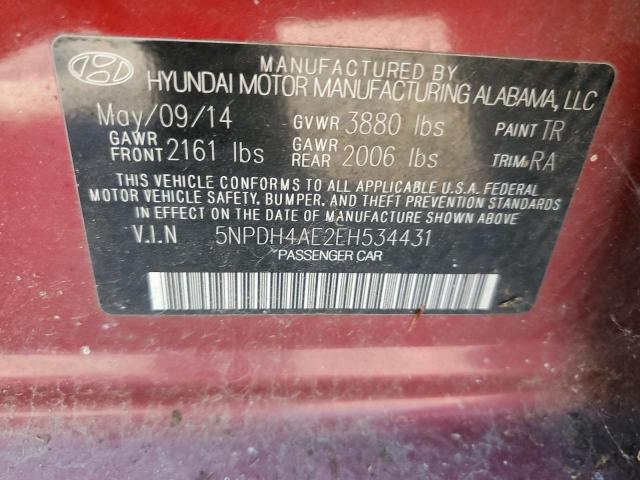 Photo 11 VIN: 5NPDH4AE2EH534431 - HYUNDAI ELANTRA SE 