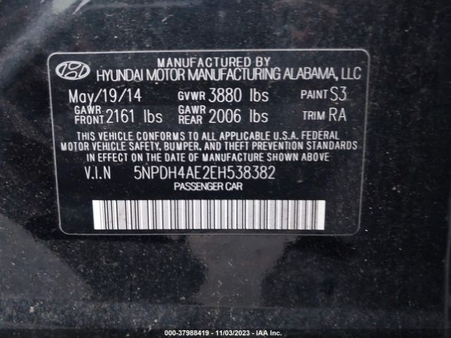 Photo 8 VIN: 5NPDH4AE2EH538382 - HYUNDAI ELANTRA 