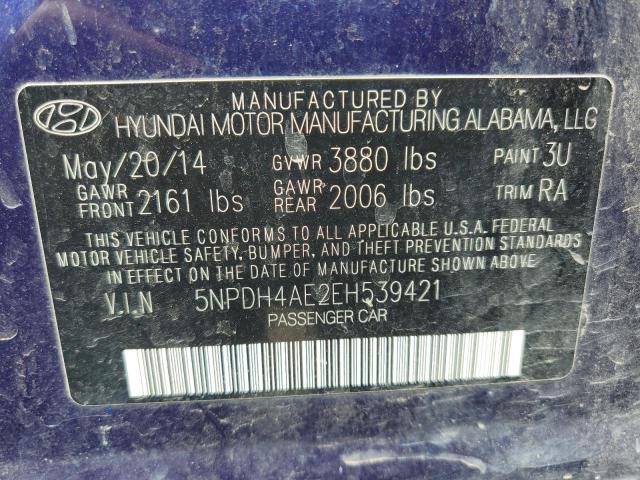 Photo 11 VIN: 5NPDH4AE2EH539421 - HYUNDAI ELANTRA SE 