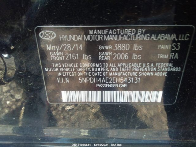 Photo 8 VIN: 5NPDH4AE2EH543131 - HYUNDAI ELANTRA 