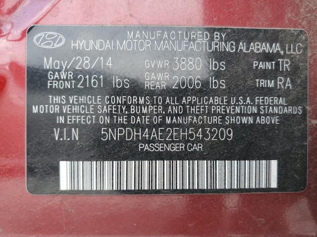 Photo 9 VIN: 5NPDH4AE2EH543209 - HYUNDAI ELANTRA SE 