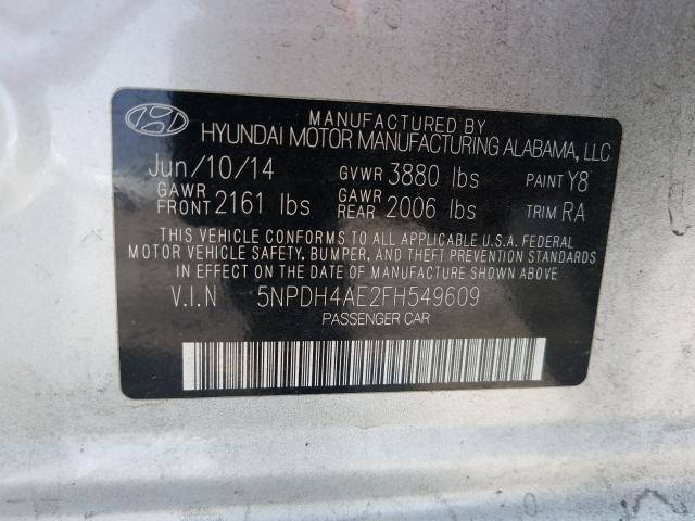 Photo 9 VIN: 5NPDH4AE2FH549609 - HYUNDAI ELANTRA SE 