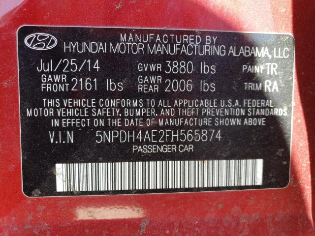 Photo 11 VIN: 5NPDH4AE2FH565874 - HYUNDAI ELANTRA SE 