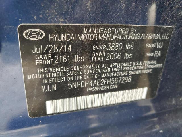 Photo 11 VIN: 5NPDH4AE2FH567298 - HYUNDAI ELANTRA 