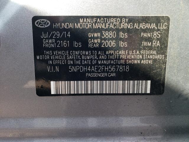 Photo 9 VIN: 5NPDH4AE2FH567818 - HYUNDAI ELANTRA SE 