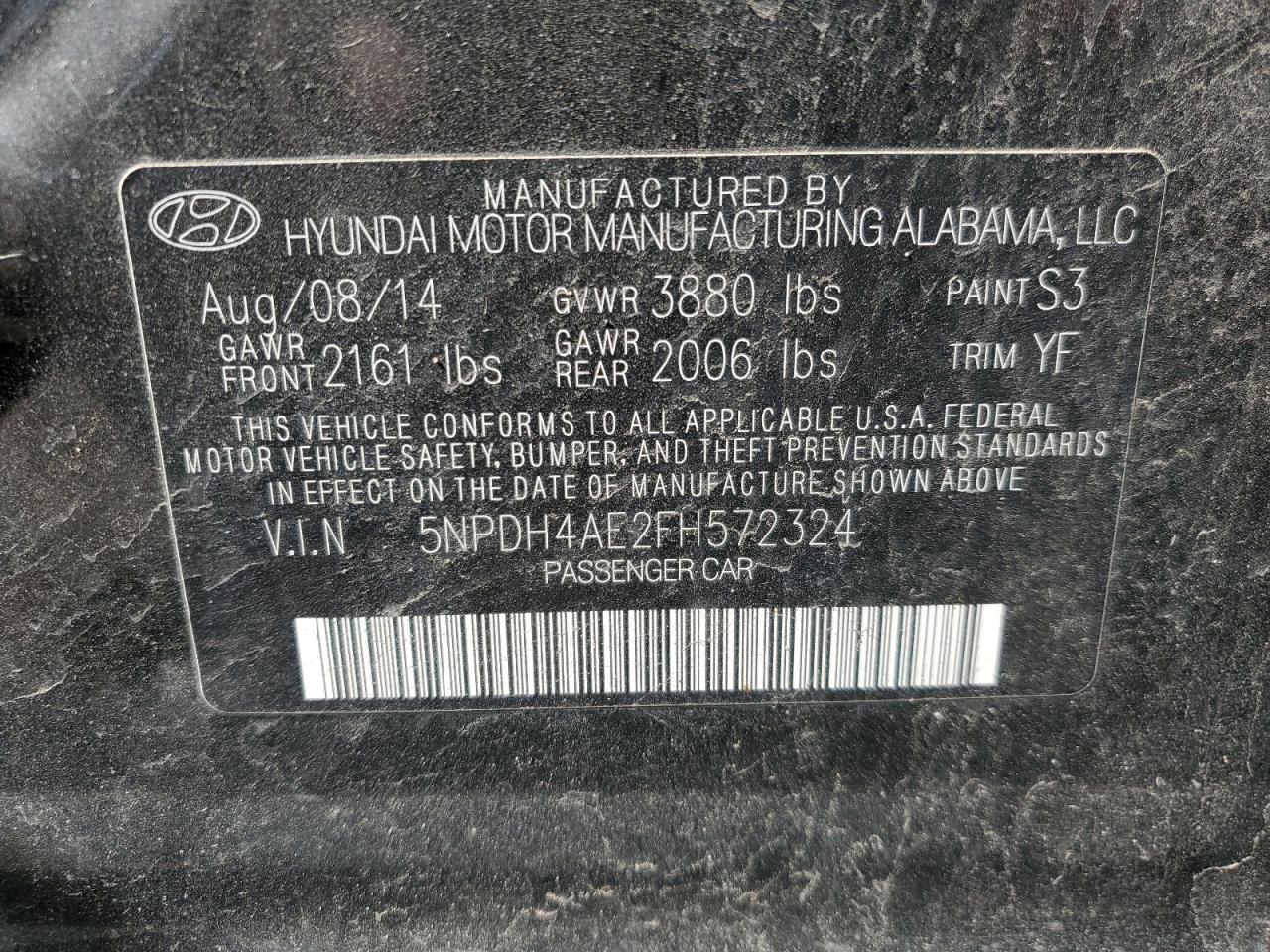 Photo 11 VIN: 5NPDH4AE2FH572324 - HYUNDAI ELANTRA 