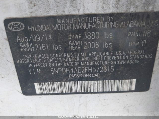 Photo 8 VIN: 5NPDH4AE2FH572615 - HYUNDAI ELANTRA 