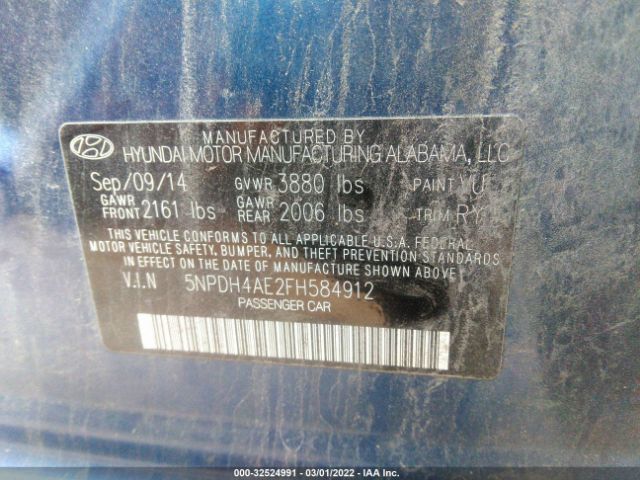 Photo 8 VIN: 5NPDH4AE2FH584912 - HYUNDAI ELANTRA 