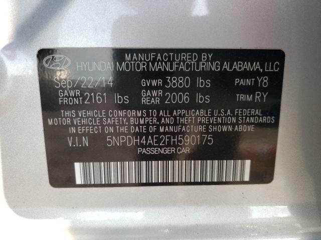 Photo 9 VIN: 5NPDH4AE2FH590175 - HYUNDAI ELANTRA SE 