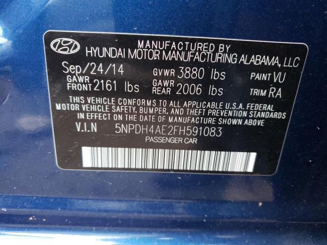 Photo 12 VIN: 5NPDH4AE2FH591083 - HYUNDAI ELANTRA 