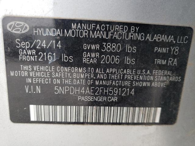 Photo 9 VIN: 5NPDH4AE2FH591214 - HYUNDAI ELANTRA SE 