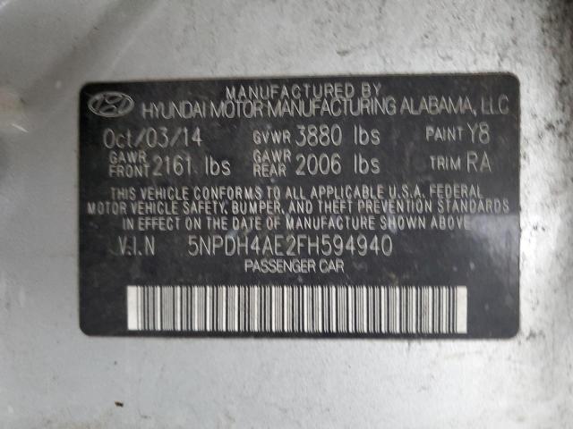 Photo 12 VIN: 5NPDH4AE2FH594940 - HYUNDAI ELANTRA SE 