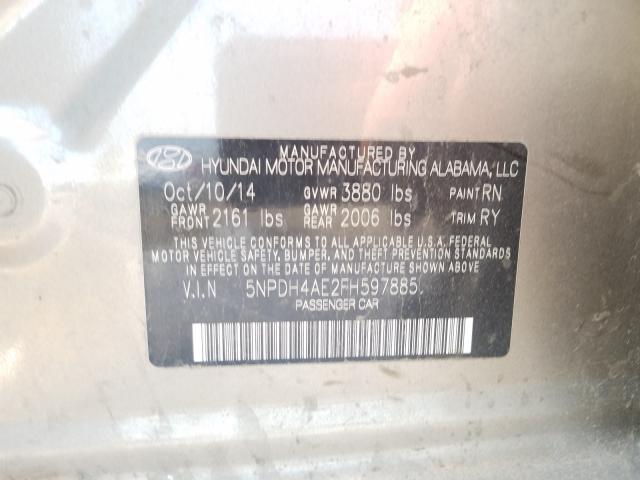 Photo 9 VIN: 5NPDH4AE2FH597885 - HYUNDAI ELANTRA SE 