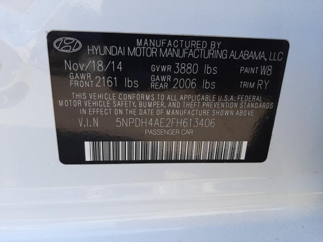 Photo 9 VIN: 5NPDH4AE2FH613406 - HYUNDAI ELANTRA SE 