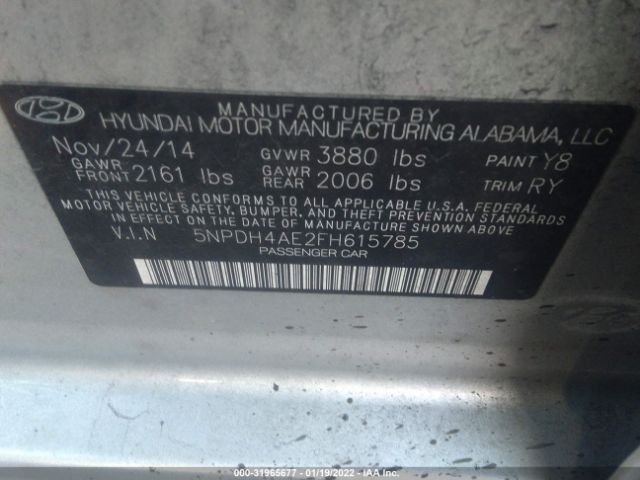 Photo 8 VIN: 5NPDH4AE2FH615785 - HYUNDAI ELANTRA 