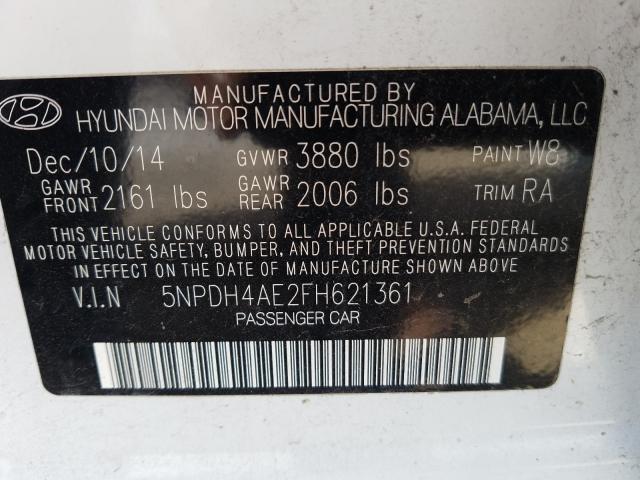 Photo 9 VIN: 5NPDH4AE2FH621361 - HYUNDAI ELANTRA SE 