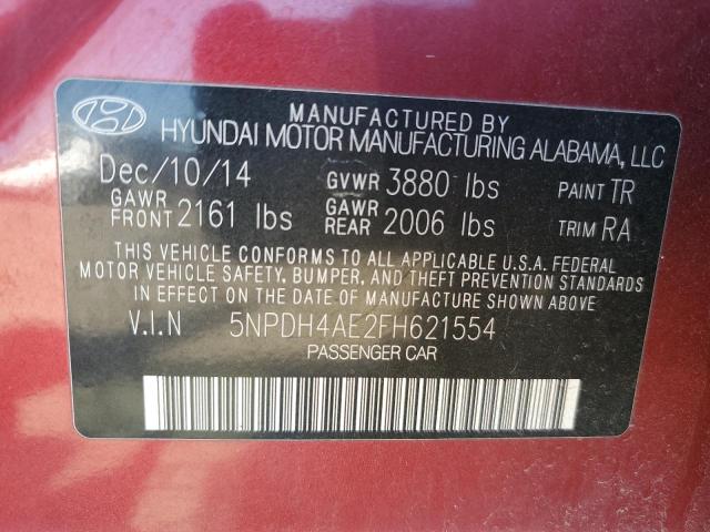 Photo 11 VIN: 5NPDH4AE2FH621554 - HYUNDAI ELANTRA SE 