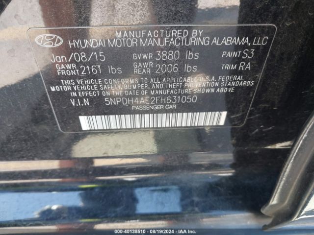 Photo 8 VIN: 5NPDH4AE2FH631050 - HYUNDAI ELANTRA 