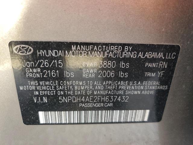 Photo 9 VIN: 5NPDH4AE2FH637432 - HYUNDAI ELANTRA SE 