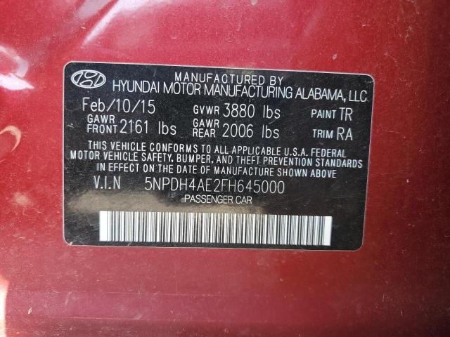 Photo 12 VIN: 5NPDH4AE2FH645000 - HYUNDAI ELANTRA SE 