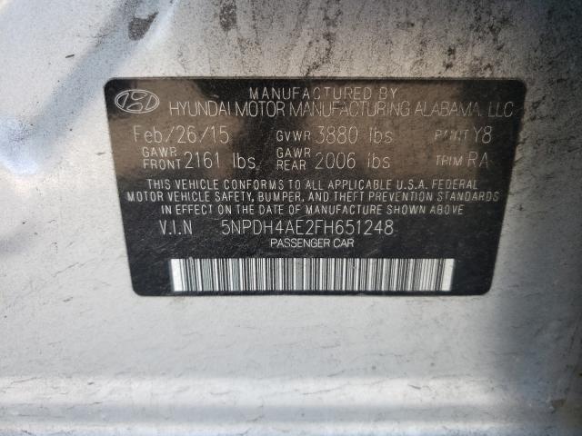 Photo 9 VIN: 5NPDH4AE2FH651248 - HYUNDAI ELANTRA SE 