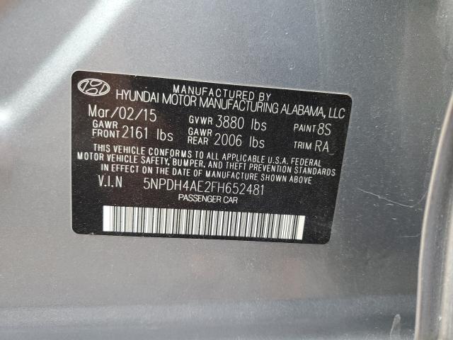 Photo 8 VIN: 5NPDH4AE2FH652481 - HYUNDAI ELANTRA SE 