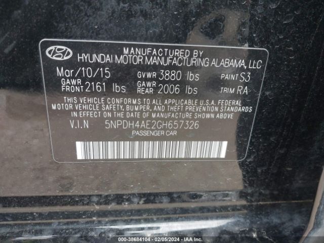 Photo 8 VIN: 5NPDH4AE2GH657326 - HYUNDAI ELANTRA 