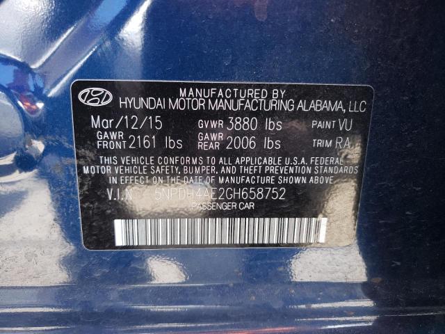 Photo 12 VIN: 5NPDH4AE2GH658752 - HYUNDAI ELANTRA SE 