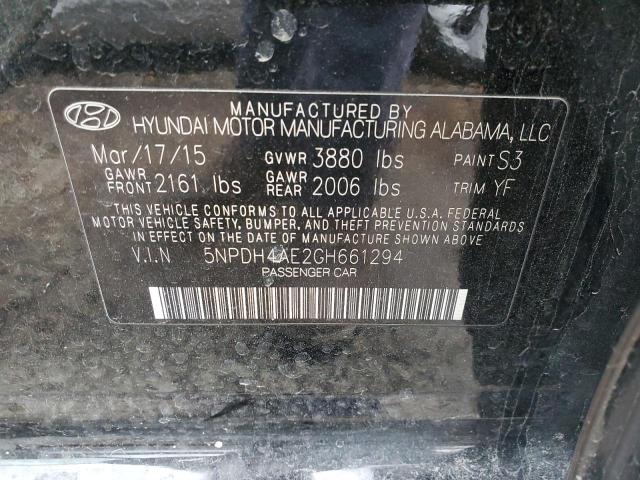 Photo 12 VIN: 5NPDH4AE2GH661294 - HYUNDAI ELANTRA SE 