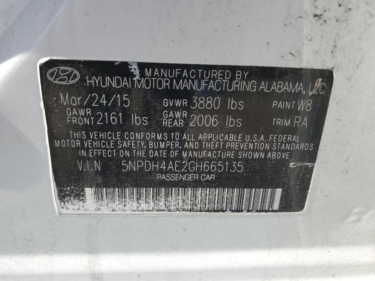 Photo 12 VIN: 5NPDH4AE2GH665135 - HYUNDAI ELANTRA 