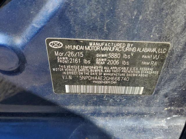 Photo 9 VIN: 5NPDH4AE2GH666740 - HYUNDAI ELANTRA SE 