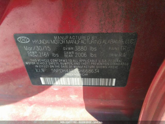 Photo 8 VIN: 5NPDH4AE2GH668634 - HYUNDAI ELANTRA 