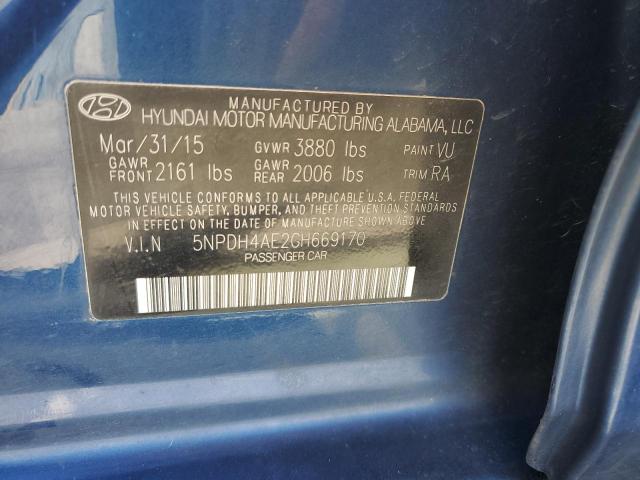 Photo 11 VIN: 5NPDH4AE2GH669170 - HYUNDAI ELANTRA SE 