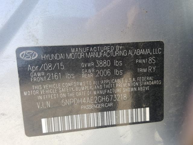 Photo 9 VIN: 5NPDH4AE2GH673218 - HYUNDAI ELANTRA SE 