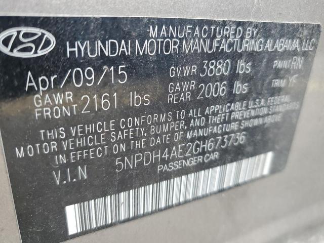 Photo 12 VIN: 5NPDH4AE2GH673736 - HYUNDAI ELANTRA 