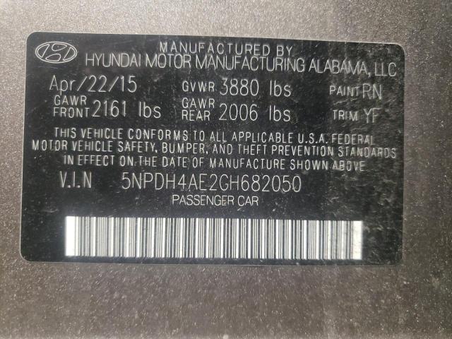 Photo 9 VIN: 5NPDH4AE2GH682050 - HYUNDAI ELANTRA SE 