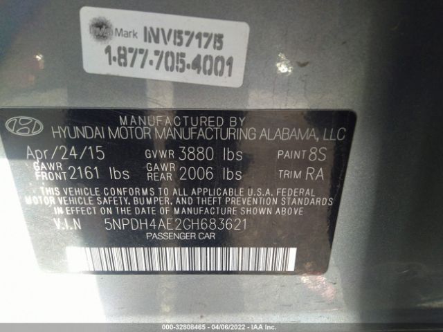 Photo 8 VIN: 5NPDH4AE2GH683621 - HYUNDAI ELANTRA 