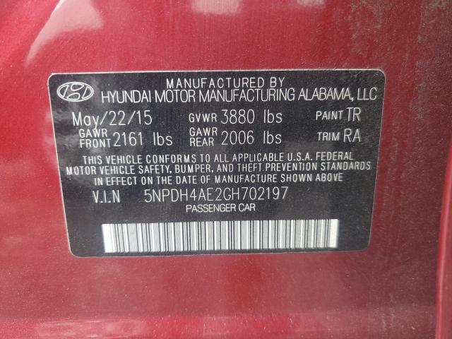 Photo 11 VIN: 5NPDH4AE2GH702197 - HYUNDAI ELANTRA SE 