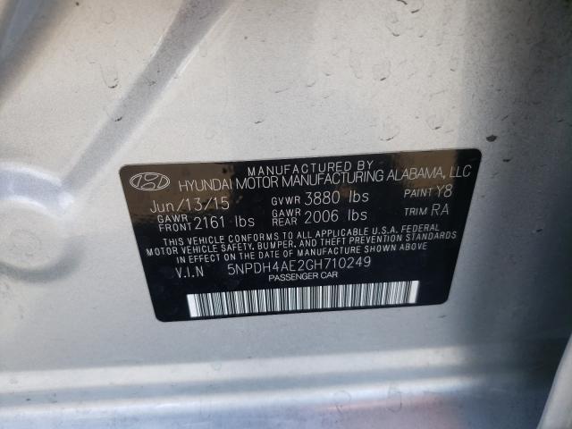 Photo 9 VIN: 5NPDH4AE2GH710249 - HYUNDAI ELANTRA SE 