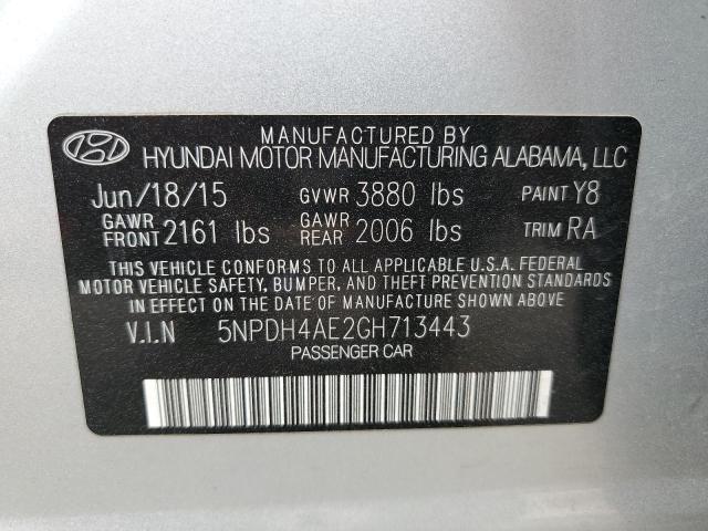 Photo 12 VIN: 5NPDH4AE2GH713443 - HYUNDAI ELANTRA SE 