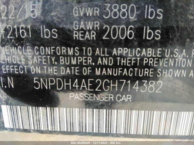 Photo 8 VIN: 5NPDH4AE2GH714382 - HYUNDAI ELANTRA 