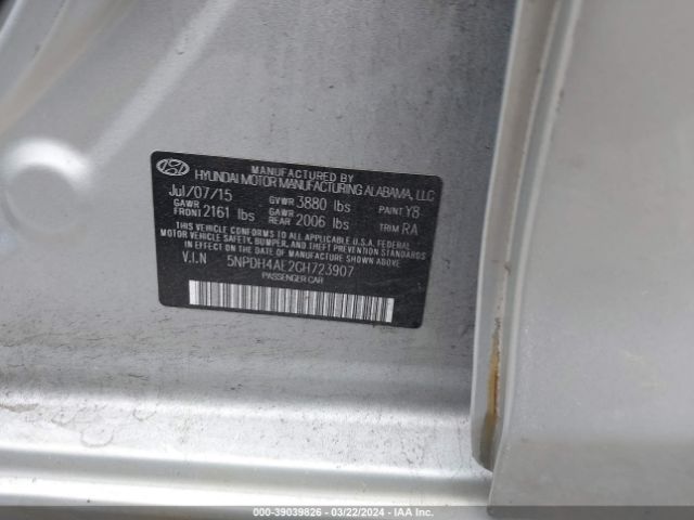 Photo 8 VIN: 5NPDH4AE2GH723907 - HYUNDAI ELANTRA 