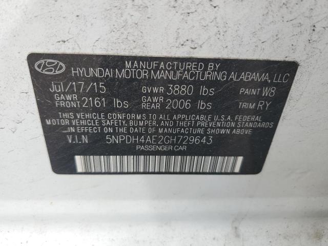 Photo 11 VIN: 5NPDH4AE2GH729643 - HYUNDAI ELANTRA 