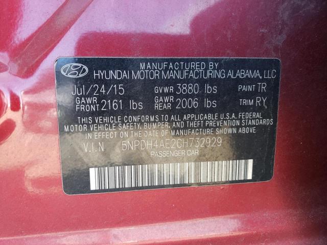 Photo 9 VIN: 5NPDH4AE2GH732929 - HYUNDAI ELANTRA SE 